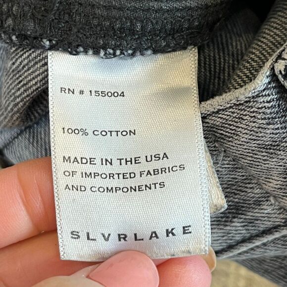 SLVRLAKE Jeans London Crop Moonlight Wash Size 24 100% Cotton Straight Leg $310 - Picture 8 of 10